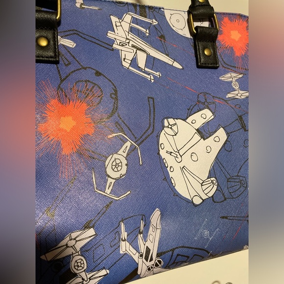 💫SALE💫 Loungefly Star Wars Space Battle Scribble Art Satchel - Picture 4 of 6